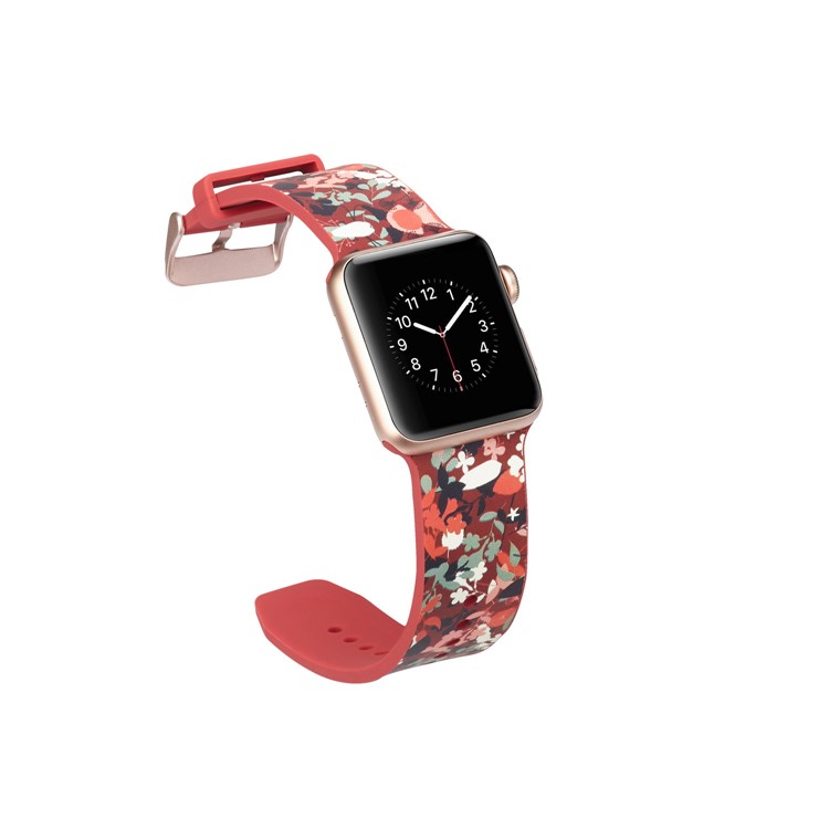 Pattern Printing Soft Silicone Wrist Watchband Strap for Apple Watch Series 4 40mm / Series 3 2 1 38mm - Vivid Flowers-4
