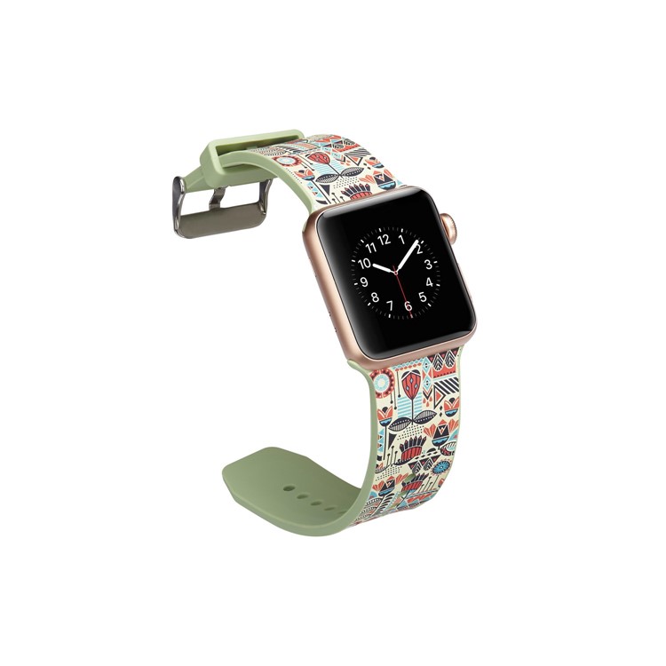 Pattern Printing Soft Silicone Wrist Watch Band Strap for Apple Watch Series 4 40mm / Series 3 2 1 38mm - Colorful Design-3