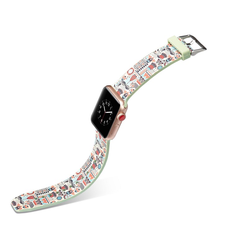 Pattern Printing Soft Silicone Wrist Watch Band Strap for Apple Watch Series 4 40mm / Series 3 2 1 38mm - Colorful Design-4
