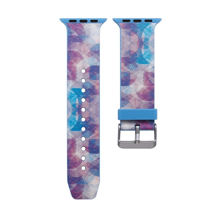 Pattern Printing Soft Silicone Wrist Strap Accessory for Apple Watch Series 4 40mm / Series 3 2 1 38mm - Colorful Circles-7