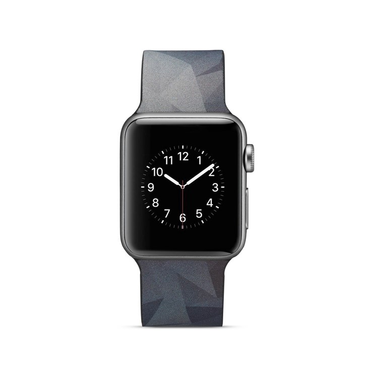 Pattern Printing Soft Silicone Watch Band Wrist Strap Part for Apple Watch Series 4 40mm / Series 3 2 1 38mm - Grey Triangle-5