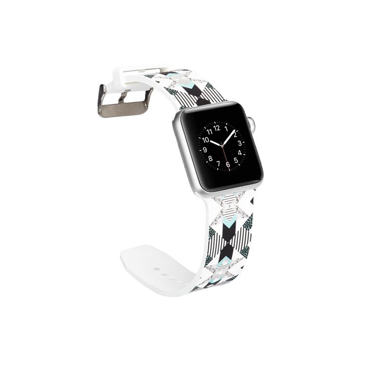 Patterned Soft Silicone Wrist Strap Part for Apple Watch Series 4 44mm / Series 3 2 1 42mm - Vertical Stripe-2