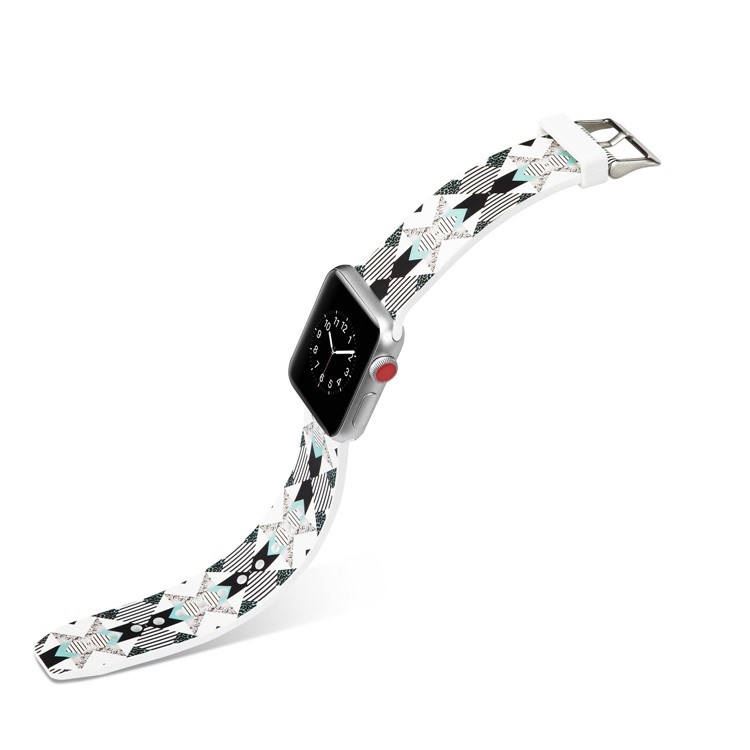 Patterned Soft Silicone Wrist Strap Part for Apple Watch Series 4 44mm / Series 3 2 1 42mm - Vertical Stripe-3