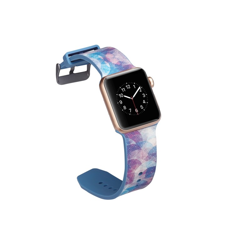 Pattern Printing Soft Silicone Wrist Watchband for Apple Watch Series 4 44mm / Series 3 2 1 42mm - Colorful Circles-2