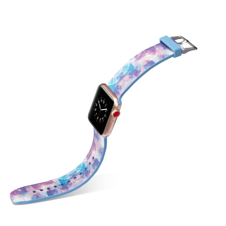 Pattern Printing Soft Silicone Wrist Watchband for Apple Watch Series 4 44mm / Series 3 2 1 42mm - Colorful Circles-3