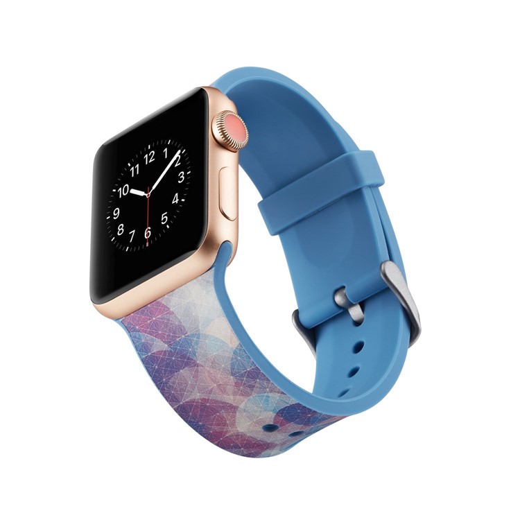 Pattern Printing Soft Silicone Wrist Watchband for Apple Watch Series 4 44mm / Series 3 2 1 42mm - Colorful Circles-4