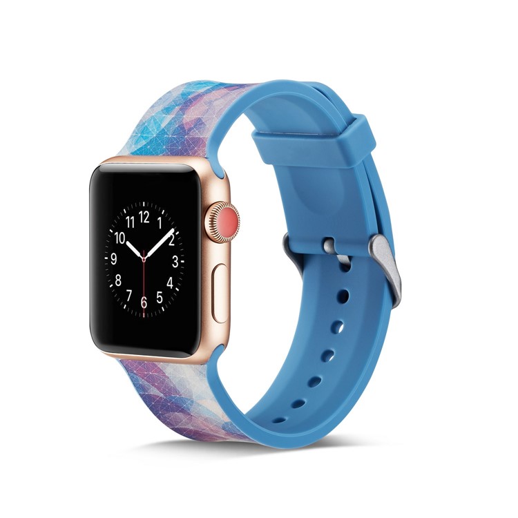 Pattern Printing Soft Silicone Wrist Watchband for Apple Watch Series 4 44mm / Series 3 2 1 42mm - Colorful Circles-6