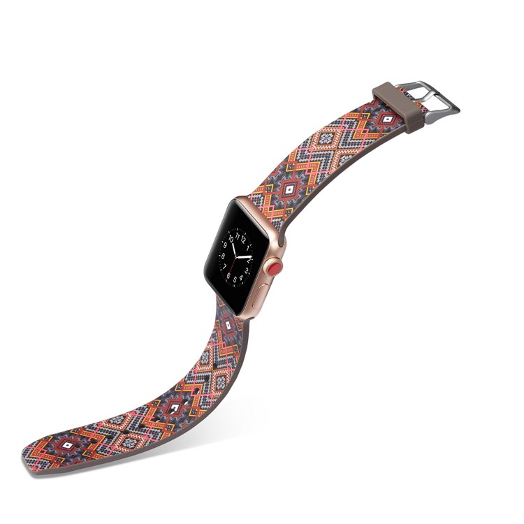 Pattern Printing Soft Silicone Wrist Strap for Apple Watch Series 4 44mm / Series 3 2 1 42mm - Unique Flowers-3