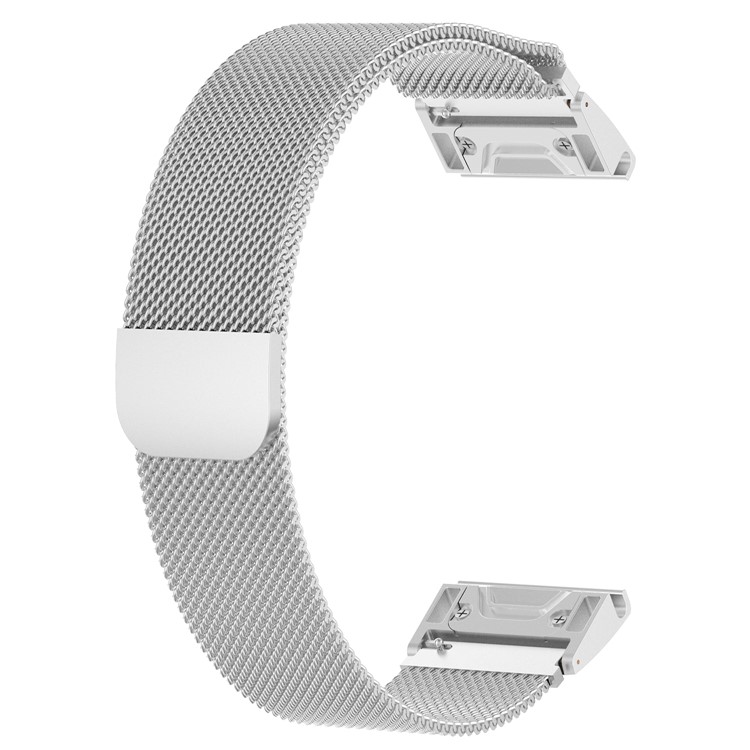 Milanese Stainless Steel Magnetic Watch Wrist Band 26mm for Garmin Fenix 5 / Fenix 5 Plus - Silver-3