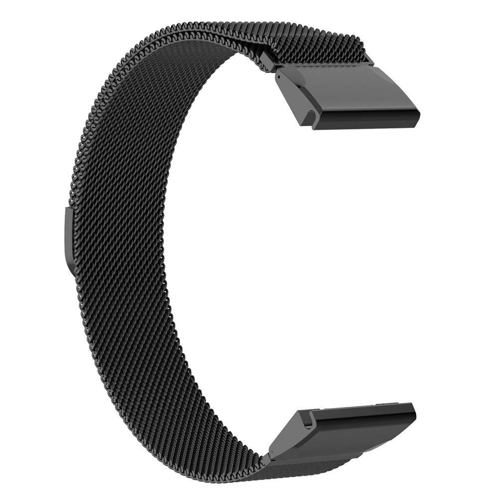 For Garmin Fenix 5S / Fenix 5S Plus Milanese Stainless Steel Watch Band Strap 20mm - Black-2