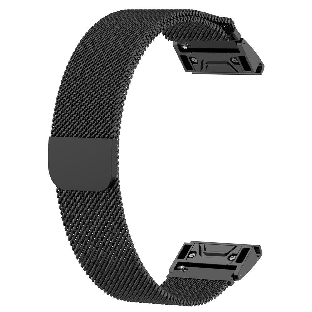 For Garmin Fenix 5S / Fenix 5S Plus Milanese Stainless Steel Watch Band Strap 20mm - Black-3