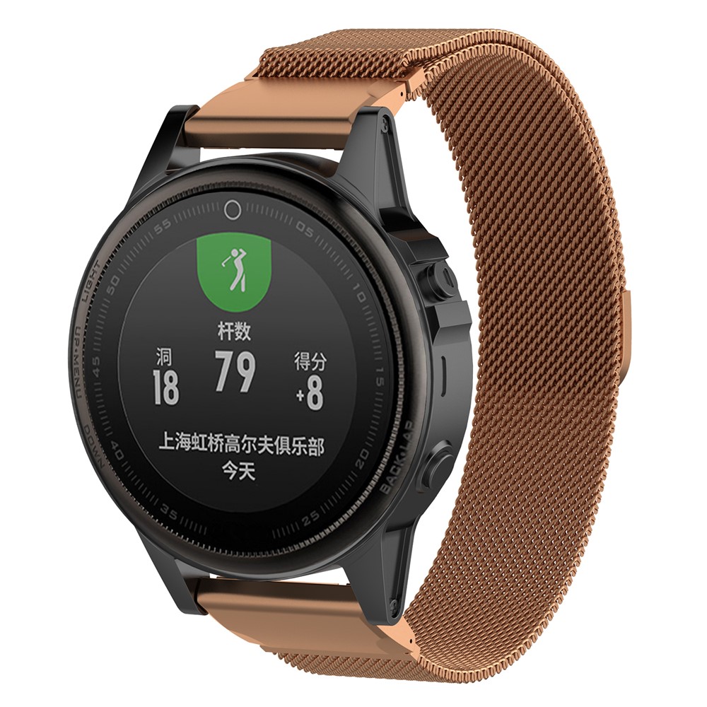 For Garmin Fenix 5S / Fenix 5S Plus Milanese Stainless Steel Watch Wrist Strap 20mm - Rose Gold-1