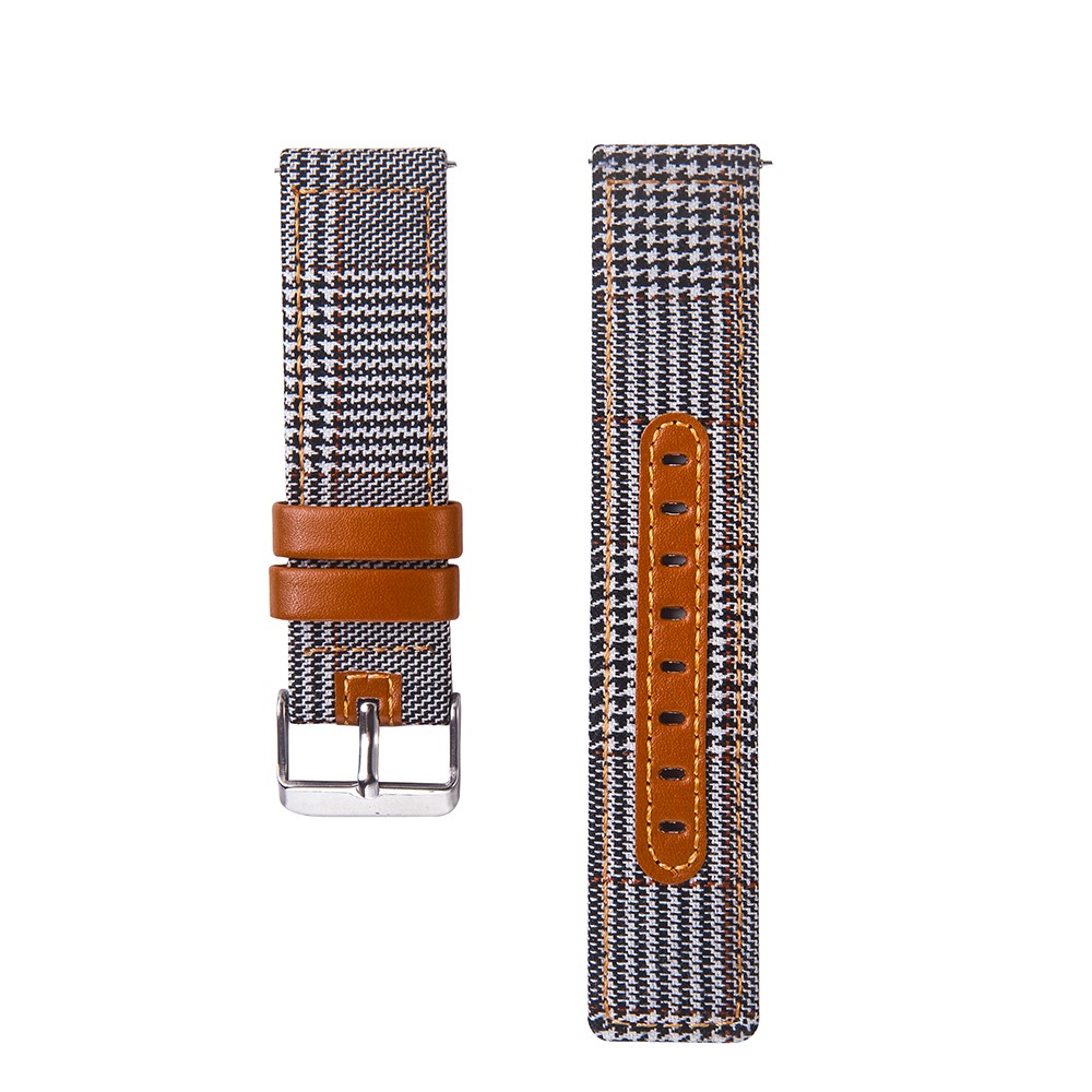 Bracelet De Montre En Tissu Et Cuir Véritable Pour Montre Intelligente De 22 Mm - 006-2
