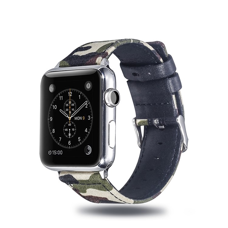 Cloth and Genuine Leather Watch Accessory Band for Apple Watch Series 4 40mm, Series 3 / 2 / 1 38mm - 005-2