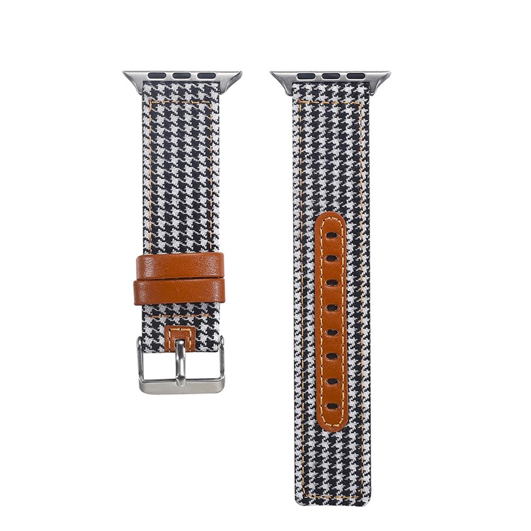 Genuine Leather and Cloth Watch Strap for Apple Watch Series 4 44mm, Series 3 / 2 / 1 42mm - 001-1