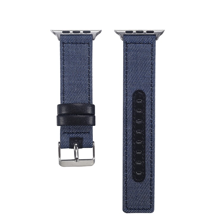 Genuine Leather and Cloth Watch Wrist Strap for Apple Watch Series 4 44mm, Series 3 / 2 / 1 42mm - 011-1