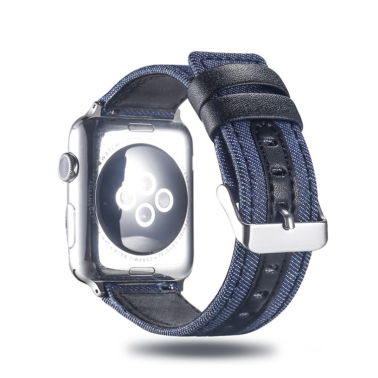 Genuine Leather and Cloth Watch Wrist Strap for Apple Watch Series 4 44mm, Series 3 / 2 / 1 42mm - 011-2