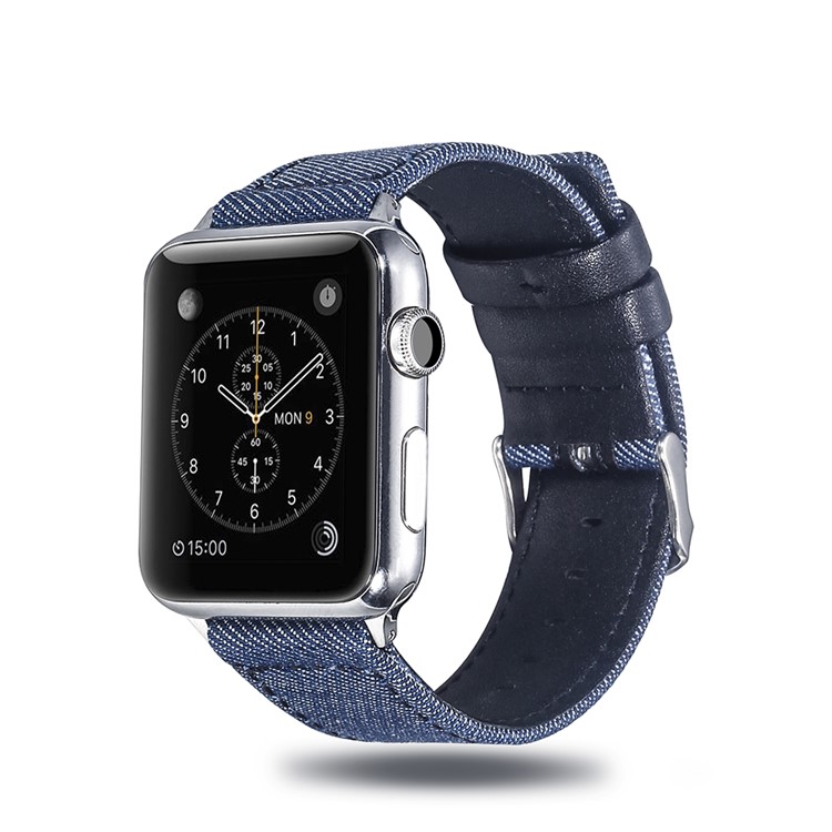 Genuine Leather and Cloth Watch Wrist Strap for Apple Watch Series 4 44mm, Series 3 / 2 / 1 42mm - 011-3