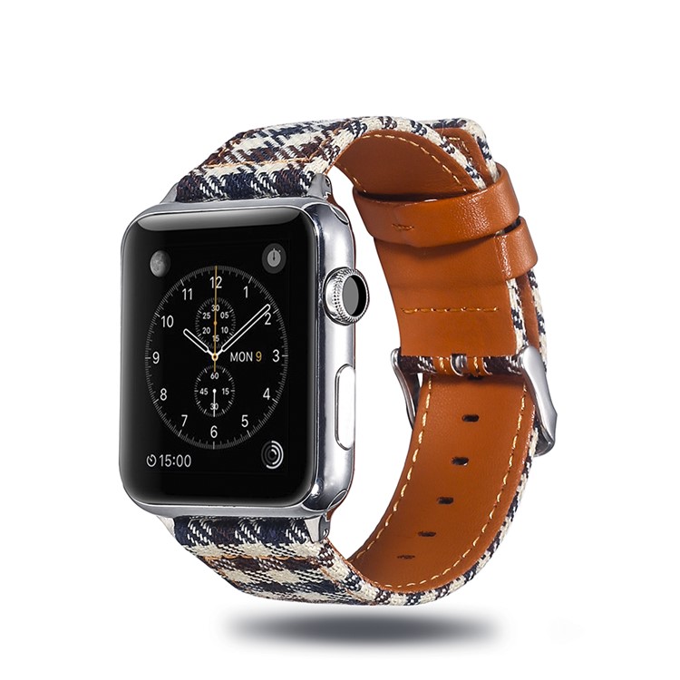 Genuine Leather and Cloth Smart Watch Strap for Apple Watch Series 4 44mm, Series 3 / 2 / 1 42mm - 005-3