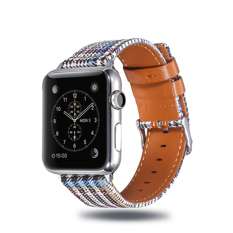 Genuine Leather and Cloth Smart Watch Wrist Band for Apple Watch Series 4 44mm, Series 3 / 2 / 1 42mm - 019-3