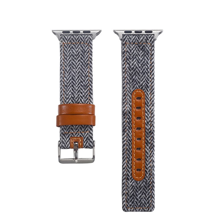 Genuine Leather and Cloth Smart Watch Wrist Strap for Apple Watch Series 4 44mm, Series 3 / 2 / 1 42mm - 016-3