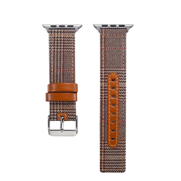 Genuine Leather and Cloth Smart Watch Wrist Strap for Apple Watch Series 4 44mm, Series 3 / 2 / 1 42mm - 010-1