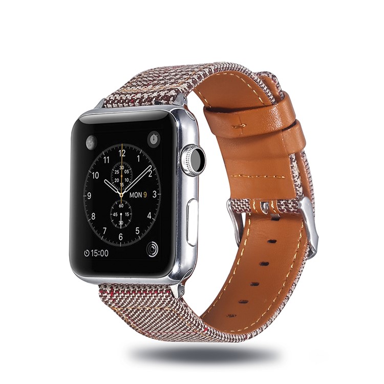 Genuine Leather and Cloth Smart Watch Wrist Strap for Apple Watch Series 4 44mm, Series 3 / 2 / 1 42mm - 010-3