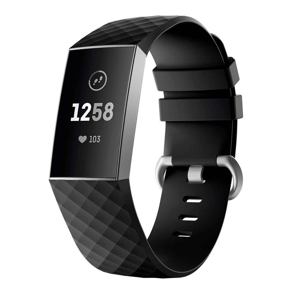 Bracelet En Silicone Flexible De Remplacement Pour Smartwatch, Pour Charge Fitbit 3 - Taille L / Noir-1