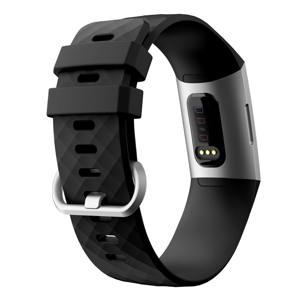 Bracelet En Silicone Flexible De Remplacement Pour Smartwatch, Pour Charge Fitbit 3 - Taille L / Noir-2
