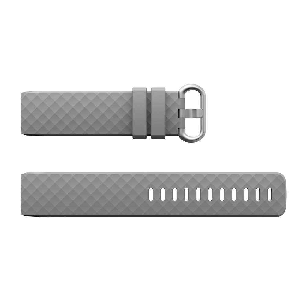 Flexible Silicone Smartwatch Band for Fitbit Charge 3 - Size: L / Grey-4