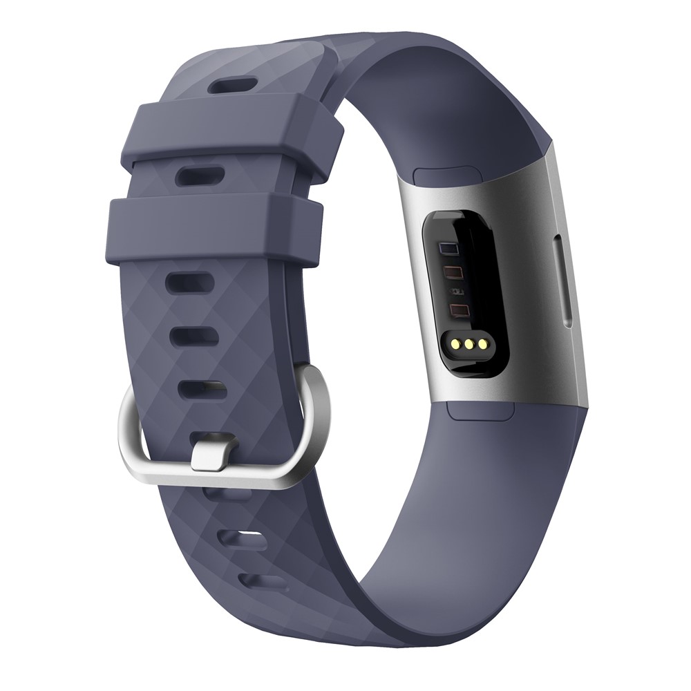Soft Silicone Replacement Smartwatch Band for Fitbit Charge 3 - Size: L / Purple-2