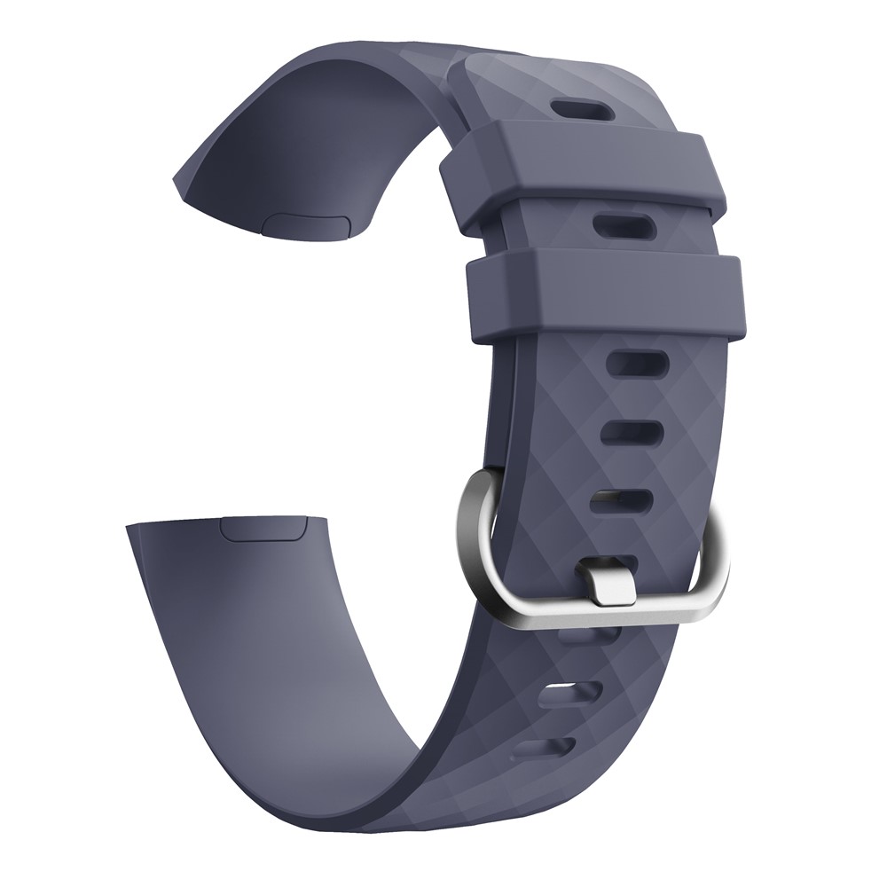Soft Silicone Replacement Smartwatch Band for Fitbit Charge 3 - Size: L / Purple-3
