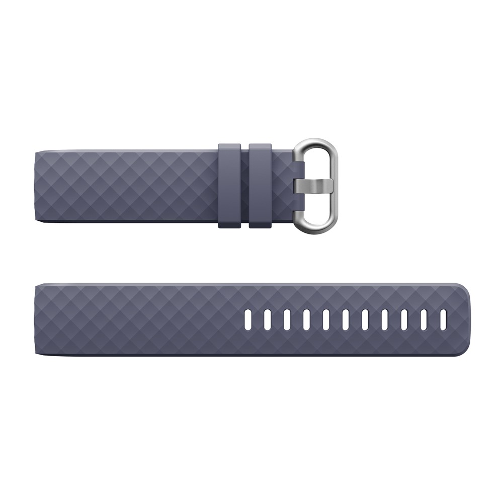 Soft Silicone Replacement Smartwatch Band for Fitbit Charge 3 - Size: L / Purple-4