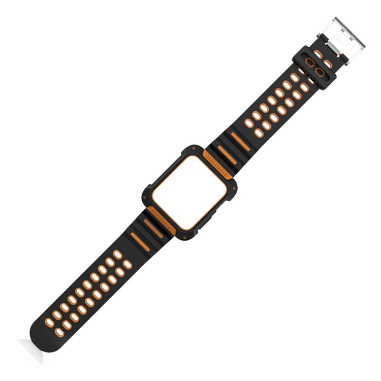 Dual Color TPU Smart Watch Band for Apple Watch Series 4 44mm, Series 3 / 2 / 1 42mm - Black / Orange-2