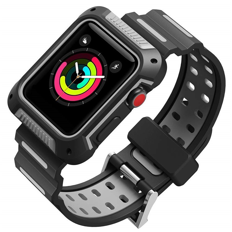

Bi-color TPU Smart Watch Wrist Band Replacement for Apple Watch Series 4 40mm - Black / Grey