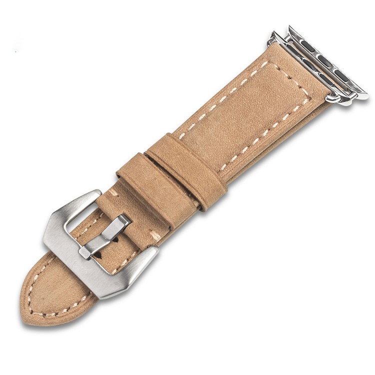 QIALINO Crazy Horse Texture Genuine Leather Band for Apple Watch Series 5 4 40mm / Series 3 / 2 / 1 38mm - Khaki-4