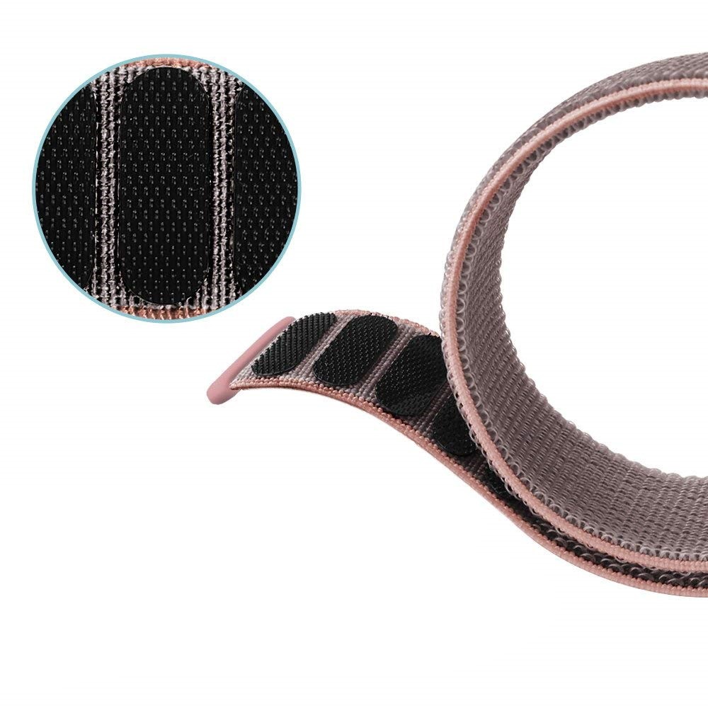 Nylon Velcro Closure Watch Strap for Fitbit Charge 3 - Rose Gold-4