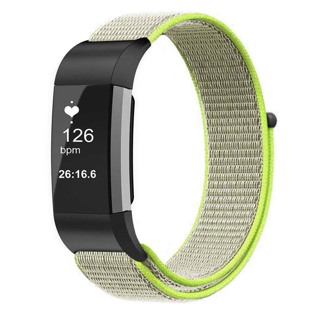 Nylon Velcro Closure Watch Band Strap for Fitbit Charge 3 - Green-2