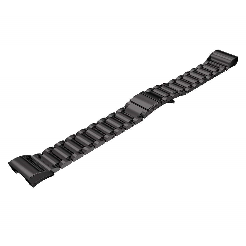 Stainless Steel Three Beads Watch Strap for Fitbit Charge 3 - Black-4