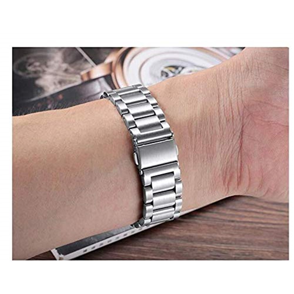 Aço Inoxidável Três Contas Banda De Relógio Para Fitbit Carga 3 - Prata-4