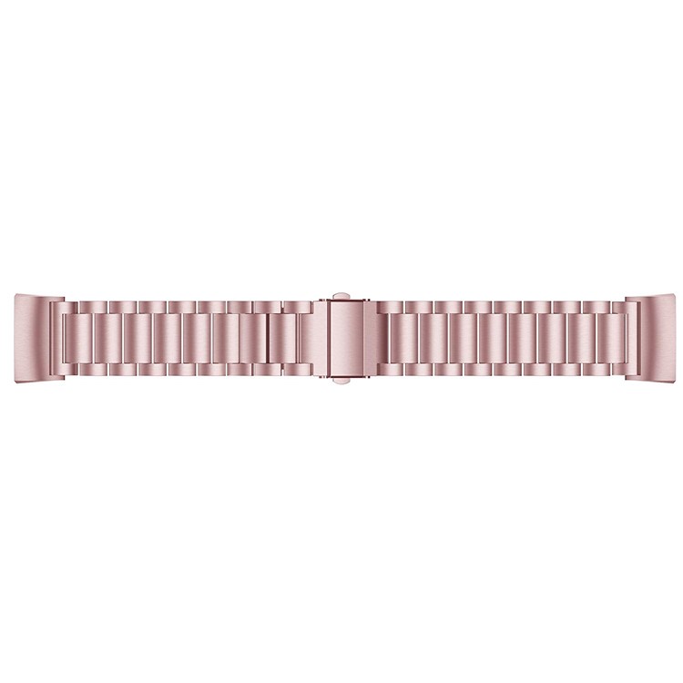 Stainless Steel Three Beads Watch Wrist Band Strap for Fitbit Charge 3 - Rose Gold-4