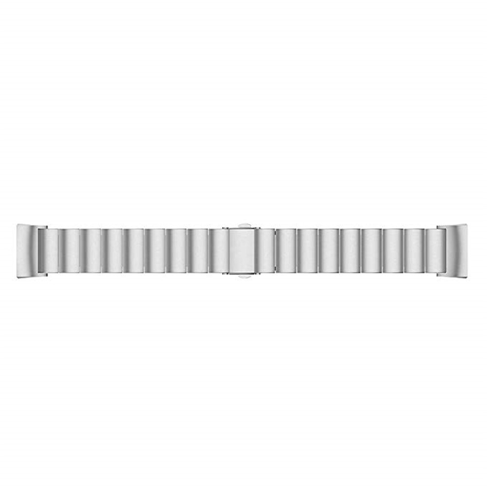 Luxury Metal Watch Band Replacement with Folding Clasp for Fitbit Charge 3 - Silver-4