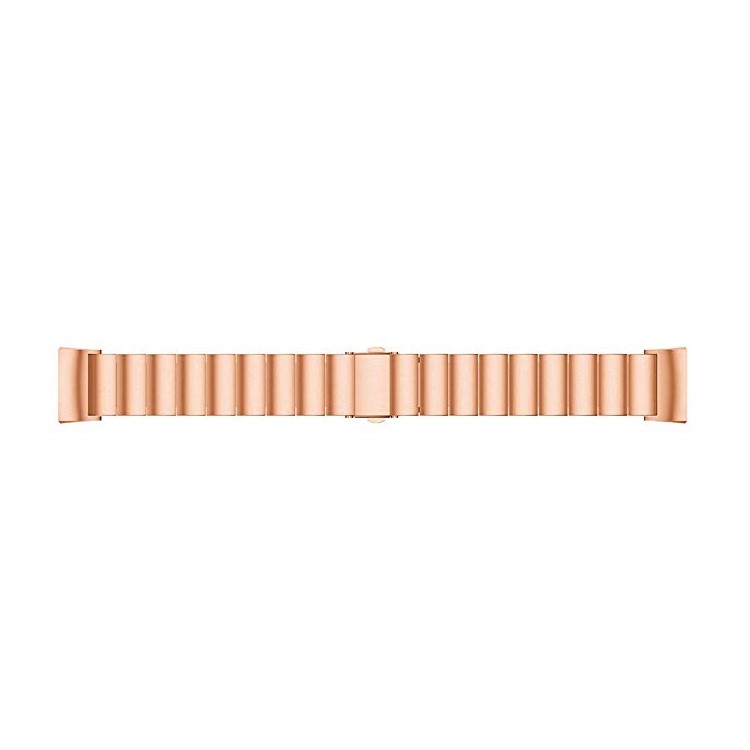Luxury Metal Watch Strap with Folding Clasp for Fitbit Charge 3 - Rose Gold-4