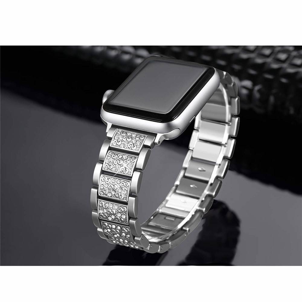 Edelstahlarmband Mit Diamantenverzierung Für Die Apple Watch-Serie 3/2/1 42mm - Silber--2