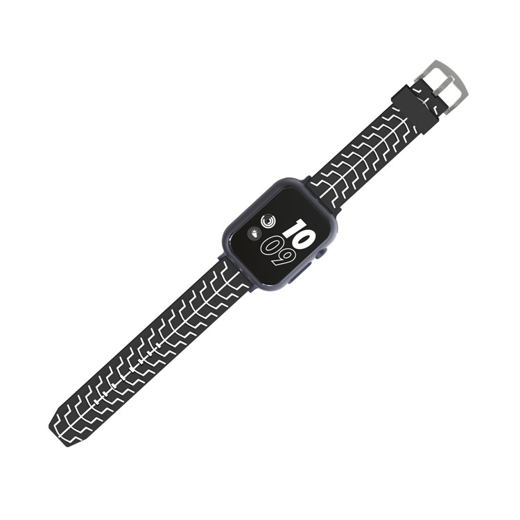 Fish Bone Pattern Soft Silicone Watch Band for Apple Watch Series 4 44mm Series 3 / 2 / 1 42mm - Black/White-3