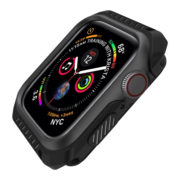 Soft Silicone Protective Bumper Cover for Apple Watch Series 4 40mm - All Black-2