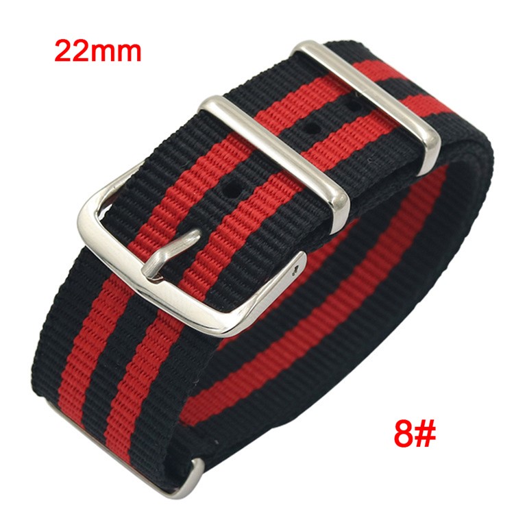 

Metal Buckle Nylon Wristwatch Band Replacement 22mm for Samsung Galaxy Watch 46mm - Black / Red, Galaxy Watch 46mm