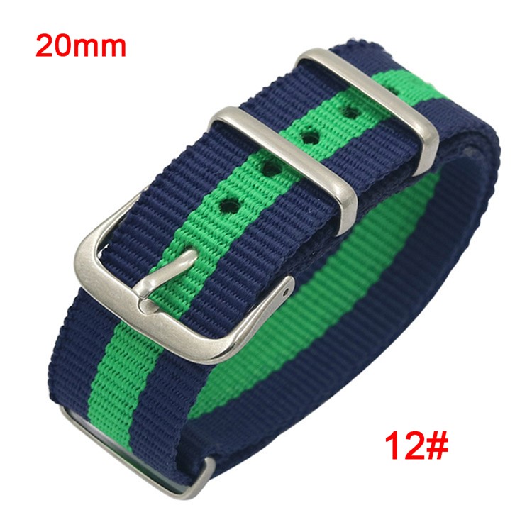 

Metal Buckle Canvas Watchband Replacement 20mm for Garmin Vivoactive 3 / Vivomove HR - Style 12