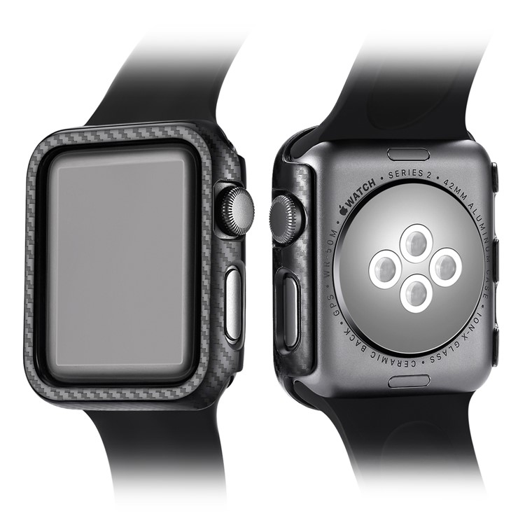 For Apple Watch Series 3/2/1 42mm Carbon Fiber Texture TPU Protective Case-3