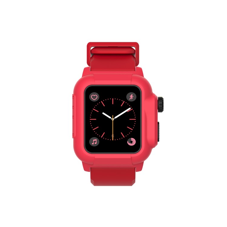 Soft Silicone Watch Sport Band + Watch Cover for Apple Watch Series 3 / 2 / 1 42mm - Red-3